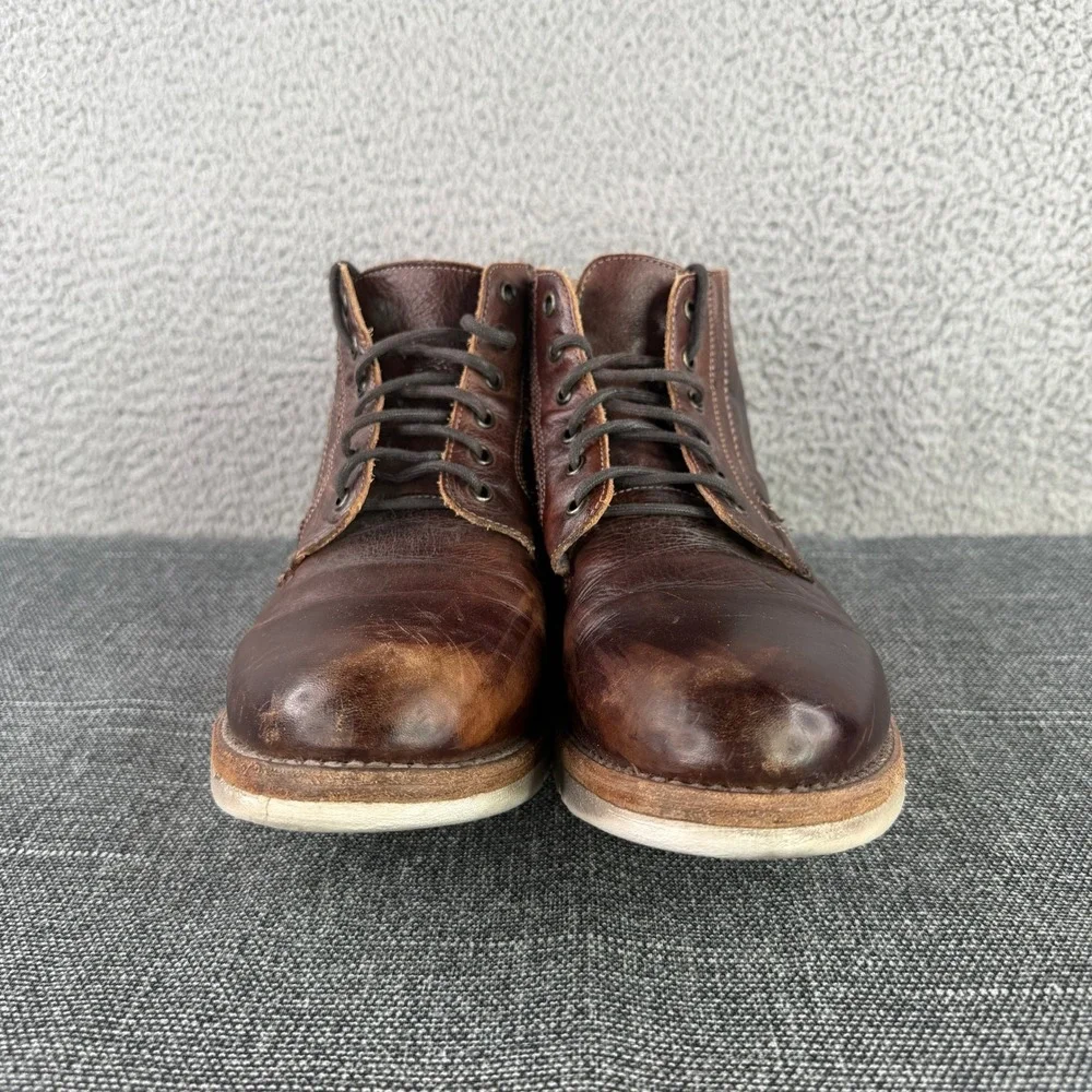 Bed Stu Bradley II Chukka Boot Mens 10 Teak Brown Leather Cobbler Ripple Sole